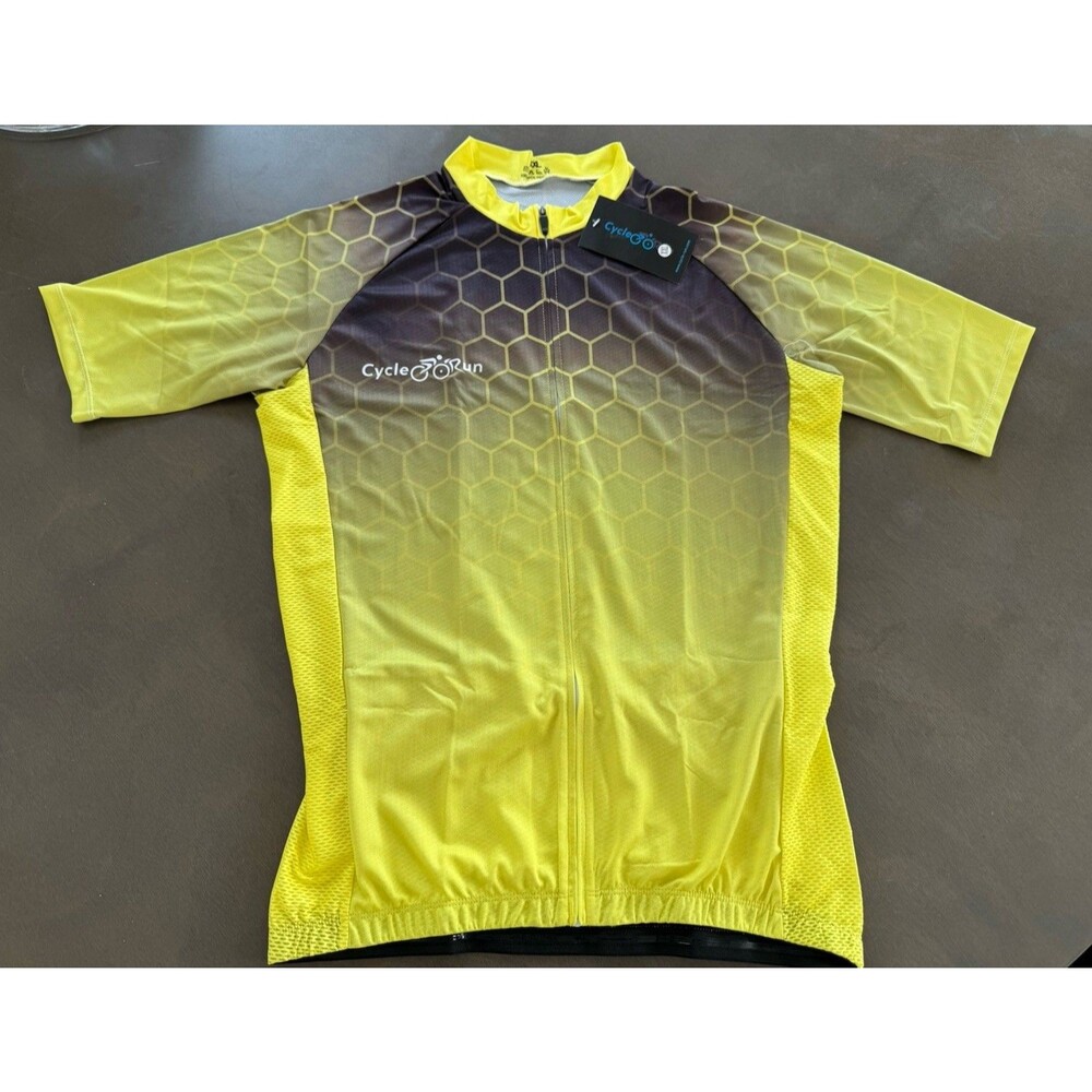 Cycling Jersey Men Full Zip Bike Shirt Racing Top Bicycle Clothing cycle-run XXL